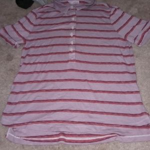 Purple dyed collar button up shirt